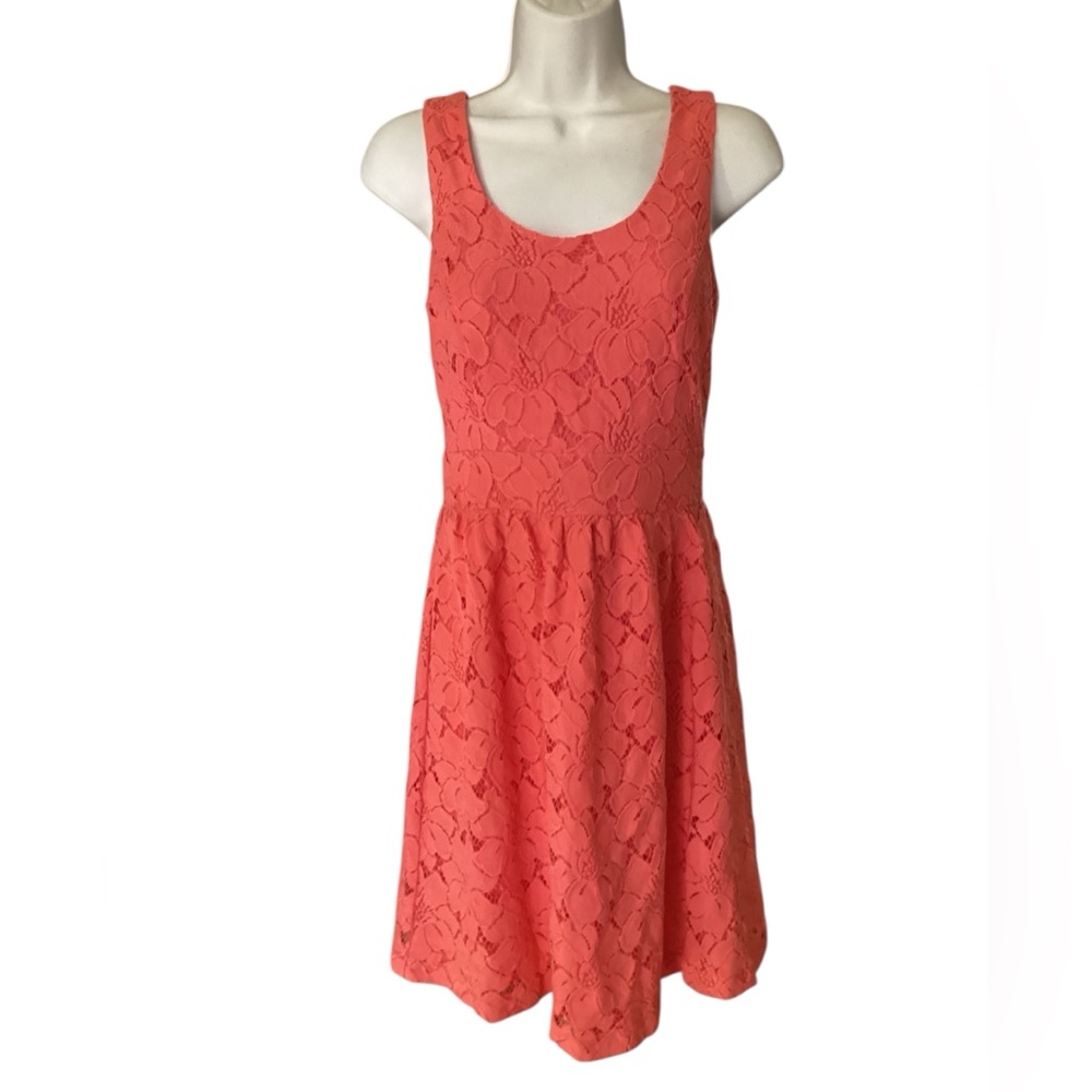 LOFT salmon lace dress. 0